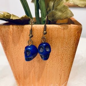 Blue Skull Earrings